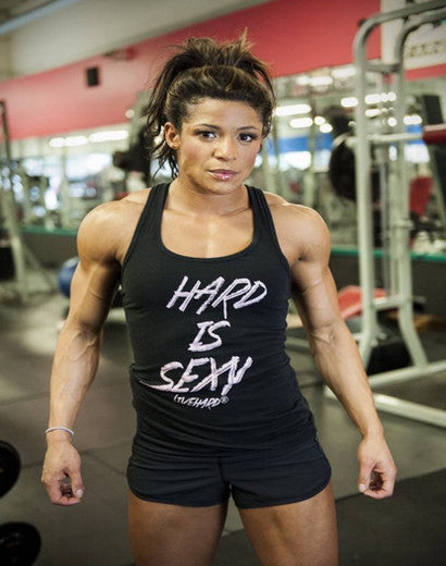 LiveHard Women's Black "Hard is Sexy" Specialty Tank Top