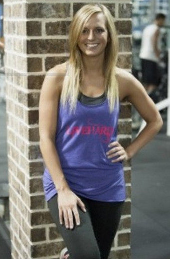 LIVEHARD Women's Tri-Blend Tank / Purple with Pink Lettering